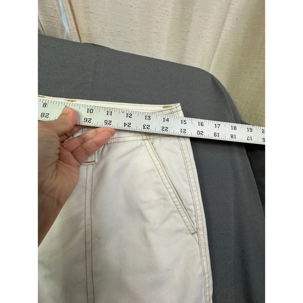 True Religion Cargo Pants Cream Relaxed Fit Utility women's Size 25 See pic 8-10